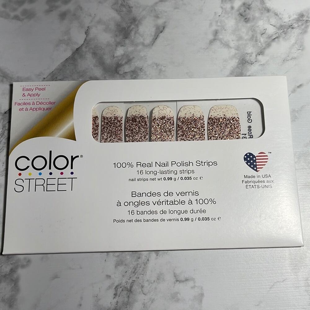Color Street Coming Up Rose Gold Nail Strips NWT